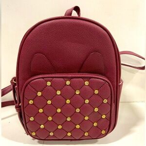 Burgandy Vegan Leather Backpack Mid Size NWT Retail $70